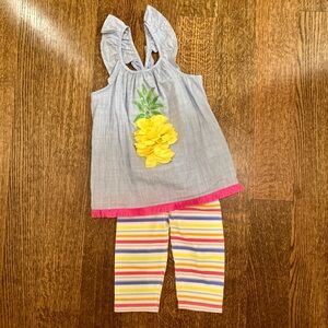 Mud Pie girls top and capri pants set